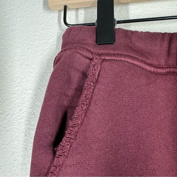 Frank & Eileen Tee Lab Fleece Jogger Sweatpants Vamp Maroon Red Frayed Small - Picture 3 of 7